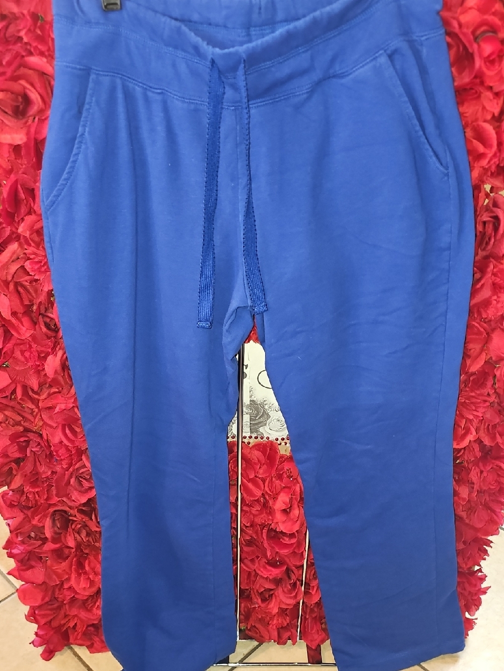 Green Tea Women's Royal Blue Fleece Lined Jogger Pants Size Xlarge